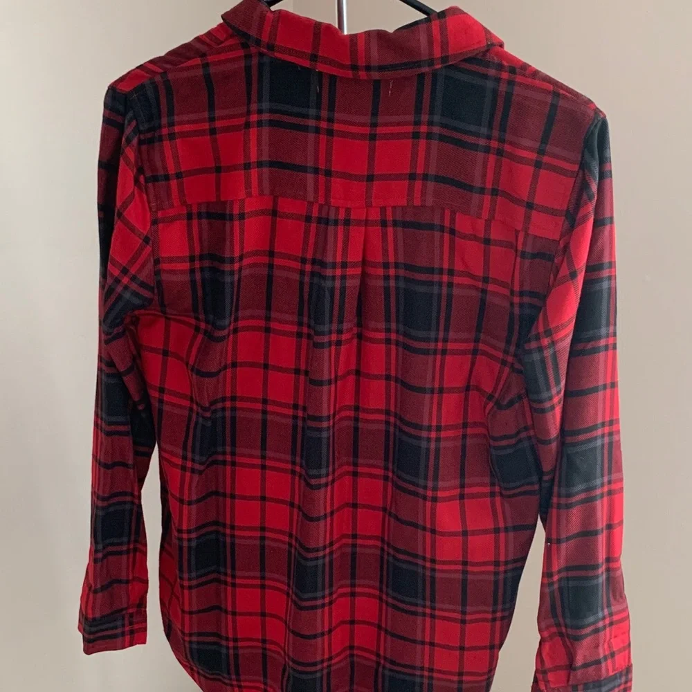 Pink Rose Vibrant Red and Black Checkered Top - Picture 4 of 4